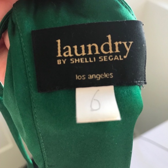Laundry Shelli Segal Green Silk Cocktail Dress 6 - Picture 2 of 5